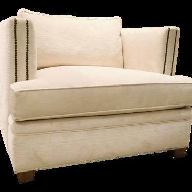 Caracole Modern Off-White Ribbed Chenille Club Chair