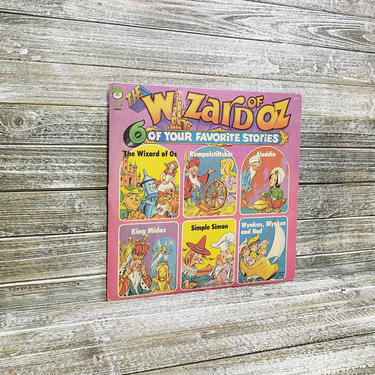 The Wizard of Oz Vintage Vinyl, Vintage Aladdin LP, Peter Pan Orchestra &amp; Players, Rumpelstiltskin Record, Peter Pan Records, Vintage Vinyl 