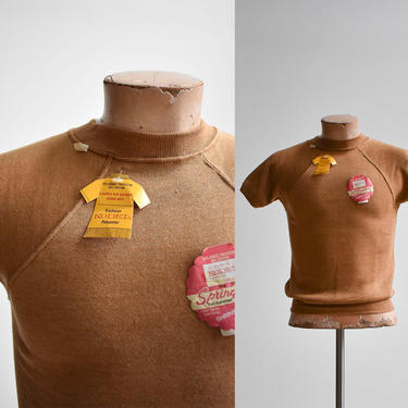 Vintage Brown Deadstock Short Sleeve Raglan Sweatshirt 