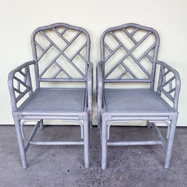Pair of Modern Chippendale Arm Chairs