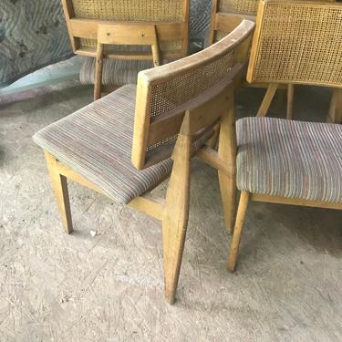 Set 4 Vintage Early Mid-Century George Nelson Herman Miller Cane Dining Chairs Model 4669 Birch 
