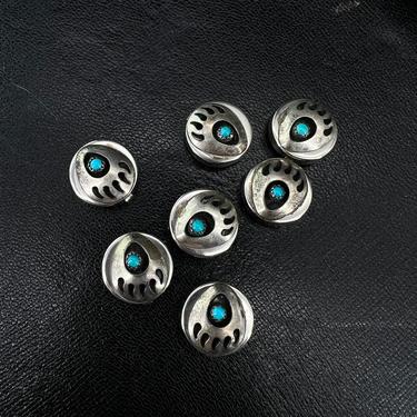 Bear Claw Turquoise Button Cover Set 