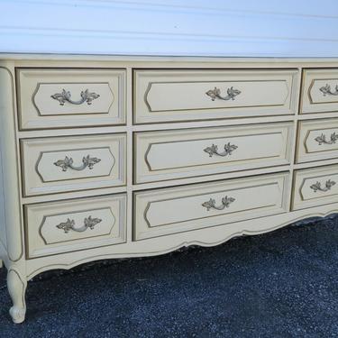 French Shabby Chic Painted Long Dresser Bathroom Vanity by Henry Link 2370
