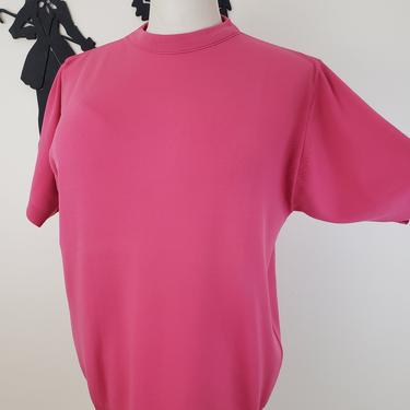 Vintage 1960's Pink Top / 60s Shirt Blouse XXL 