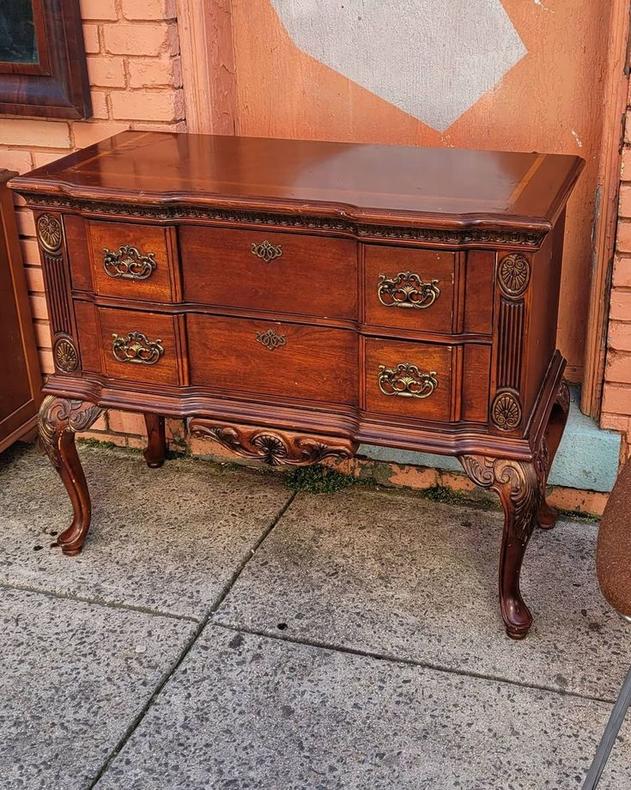 Two Drawer Queen Anne Style Lowboy, 