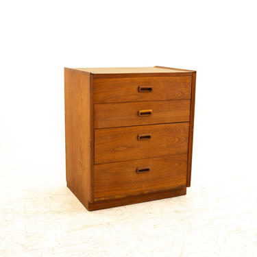 Lane Mid Century Walnut &amp; Formica 4 Drawer Chest of Drawers - mcm 