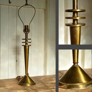 Vintage Brass Table Lamp Art Deco - Mid Century Lighting - MCM Lamps 