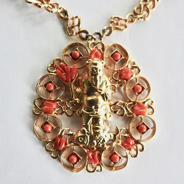 Buddha Necklace with Coral 