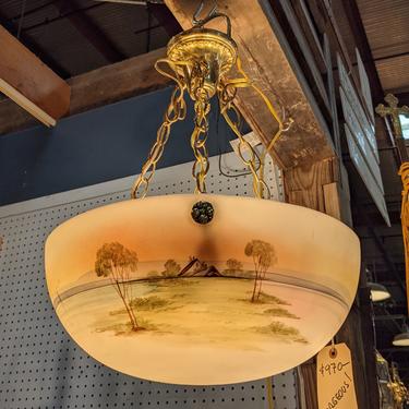 Antique Hand Painted Bowl Chandelier