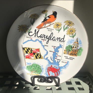 Vintage Maryland Collectible Decorative Plate 