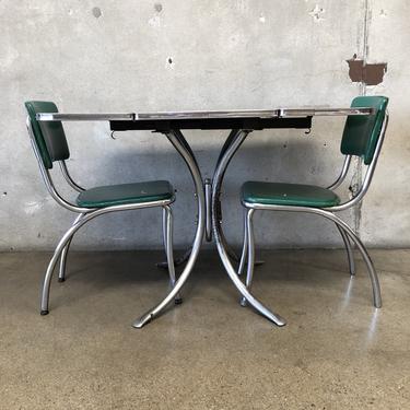 Mid Century Chrome &amp; Formica Dinette Set &amp; Chairs