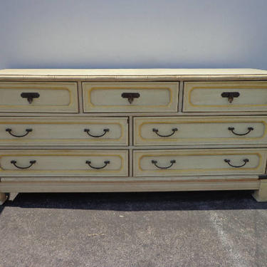 Dresser Faux Bamboo Campaign Chest Nursery Table Bedroom Media Console Drawers Regency Chinoiserie MCM Boho Chic Campaign CUSTOM PAINT Avail 