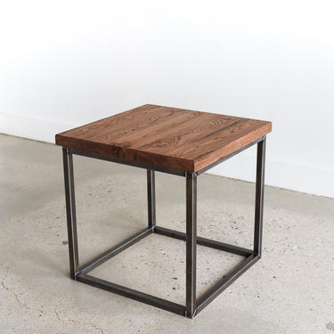 Side Table Made From Reclaimed Wood / Industrial End Table / Accent Table 