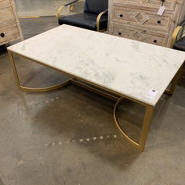 marble top gold leg coffee table in1910-300