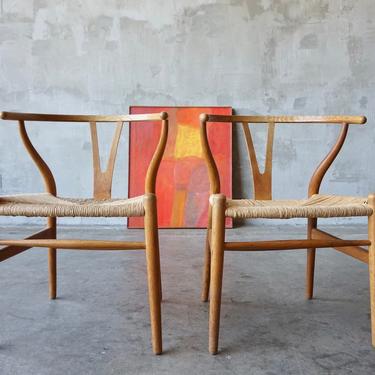 Pair of Original Hans Wegner 'Wish Bone' Chairs 