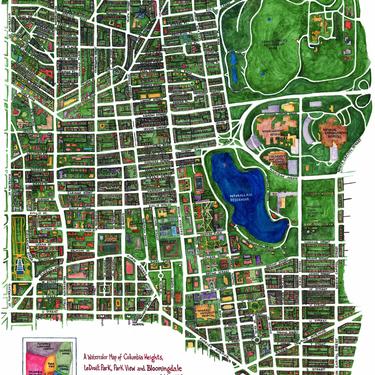 Map of Columbia Heights, Bloomingdale and LeDroit Park, 16"x20"