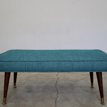 Mid-century Modern Bench Refinished &amp; Reupholstered! 