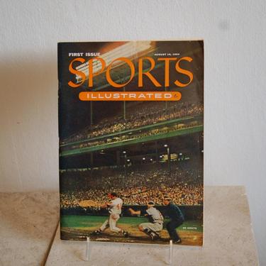 Sports Illustrated 1954 Inaugural #1 First Edition Newsstand w Foldout Baseball Trading Cards Insert &amp; Subscription Cards ~ Read Condition 