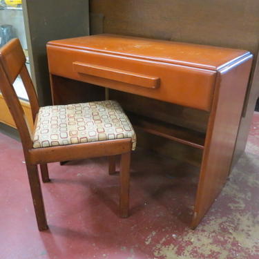 Vintage MCM Russel Wright wood desk and chair