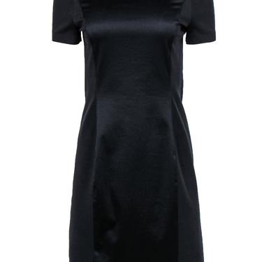 Burberry - Navy & Black Paneled Short Sleeve Sheath Dress Sz 6