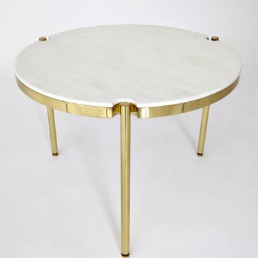 Osvaldo Borsani Side or Small Coffee Table Brass and Carrara Marble for Tecno