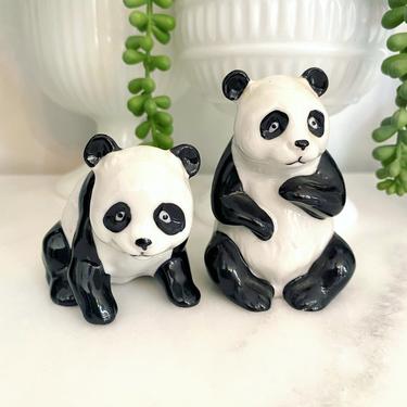 Vintage Panda Bear Figurines/ Pair of Statues 