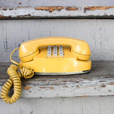 1980s Sunny Yellow Princess Landline Phone 