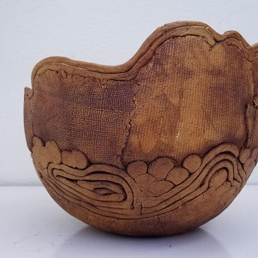 70's Mid-Century  Organic  Art Pottery Bowl / Vase . 