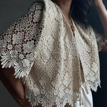vintage cropped embroidered lace bolero 