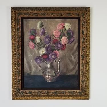 1950s Floral Still Life Oil Painting by Dorothy Drew, Framed 