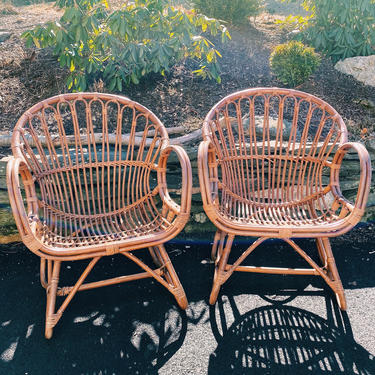 Franco Albini Style Scoop Chairs, Bamboo Chairs, Rattan Chairs, Bohemian Chairs 