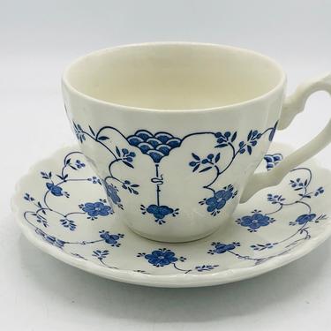 Vintage Yorktown Salem China Co, Olde Staffordshire Ironstone tea Cup and Saucer England- Rare Collection Finlandia 