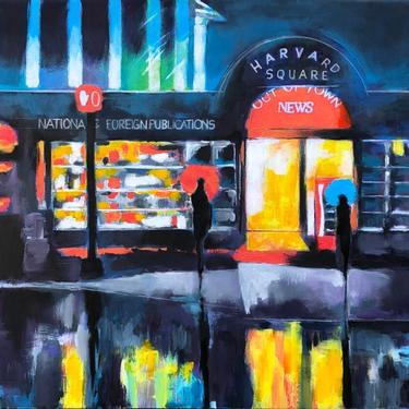"Harvard Square Newstand ", Mixed Media on Canvas by Shahen Zarookian