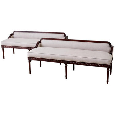 Pair of Neoclassical Style Bench Settees by ErinLaneEstate