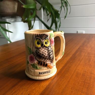 1970s vintage Nashville Tennessee travel souvenir owl mug 