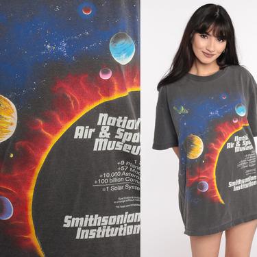90s Space T Shirt SOLAR SYSTEM Shirt Galaxy Tee Galactic Star Planet T Shirt SUN 1990s Faded Museum Graphic Tee Vintage Extra Large xl 