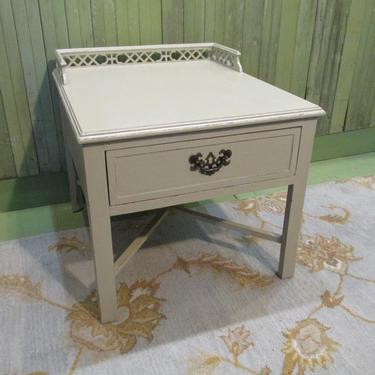 Painted Side Table With Rail
