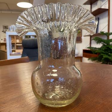Bubbled Glass Rippled Vase