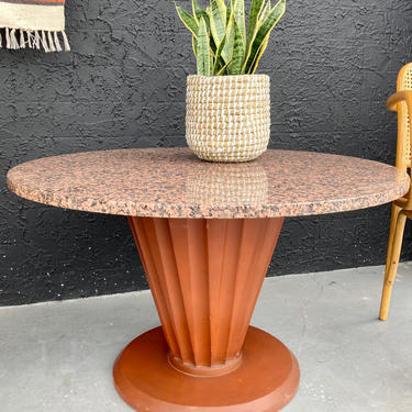 Coral Granite Cone Shaped Side Table 