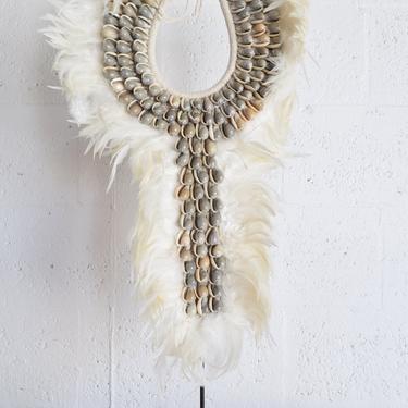 White Feather Necklace, Papua Necklace, Sea Shell Necklace, Boho Decor, Tribal Necklaces for Women 
