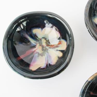 3 Small Ceramic Pinch Bowls with Vibrant Glaze Finish (Sold Individually) 