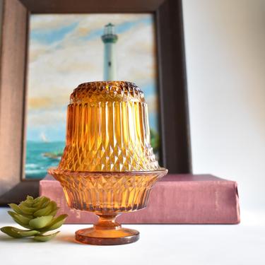 Vintage Fairy Lamp | Decorative Amber Glass Votive | Home Decor Glass Candle Holder | Hygge Vibes Soft Glow Hostess Housewarming Friend Gift 