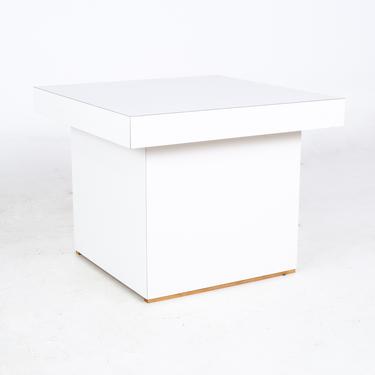 Mid Century White Laminate Pedestal Coffee Table - mcm 