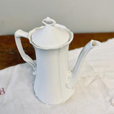 White Coffee Pot with Lid | Baronesse Tirschenreuth | Vintage China Pot Kettle Pitcher | Made in Germany 