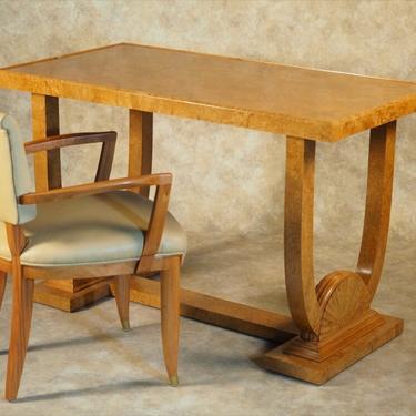 Jules Leleu writing table/desk and Leleu armchair (#1097A)