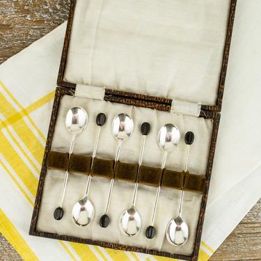 Vintage Silverplate Coffee Spoons With Bakelite Beans