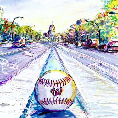 On the Road to the World Series Win by Washington DC Artist Cris Clapp Logan 