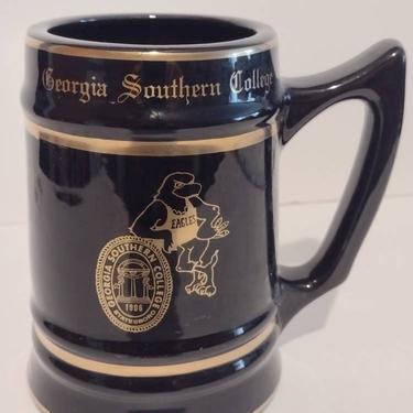 Vintage Georgia Southern College Eagles Alumni Ceramic Beer Stein Eagles Football WC Bunting Co Pottery 6&amp;quot; 