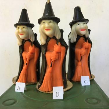 Vintage Gurley Witch Your Choice A, B, C, Halloween Witch Candle, Hag Candle 