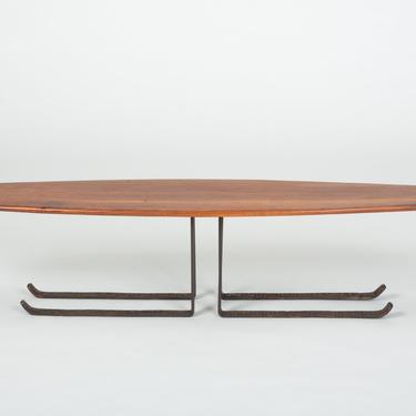 Bronze and Walnut Coffee Table by Leland Swennes